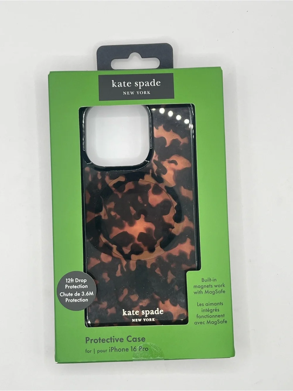 Kate Spade New York Tortoise Shell Protective Phone Case for iPhone 16 Pro